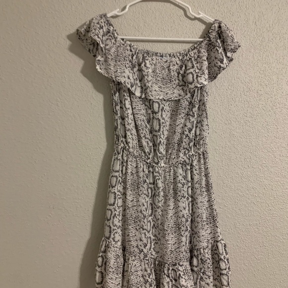 Blue Islnd Cheetah Leopard Animal Print Off the Shoulder Dress Size M - Picture 3 of 11